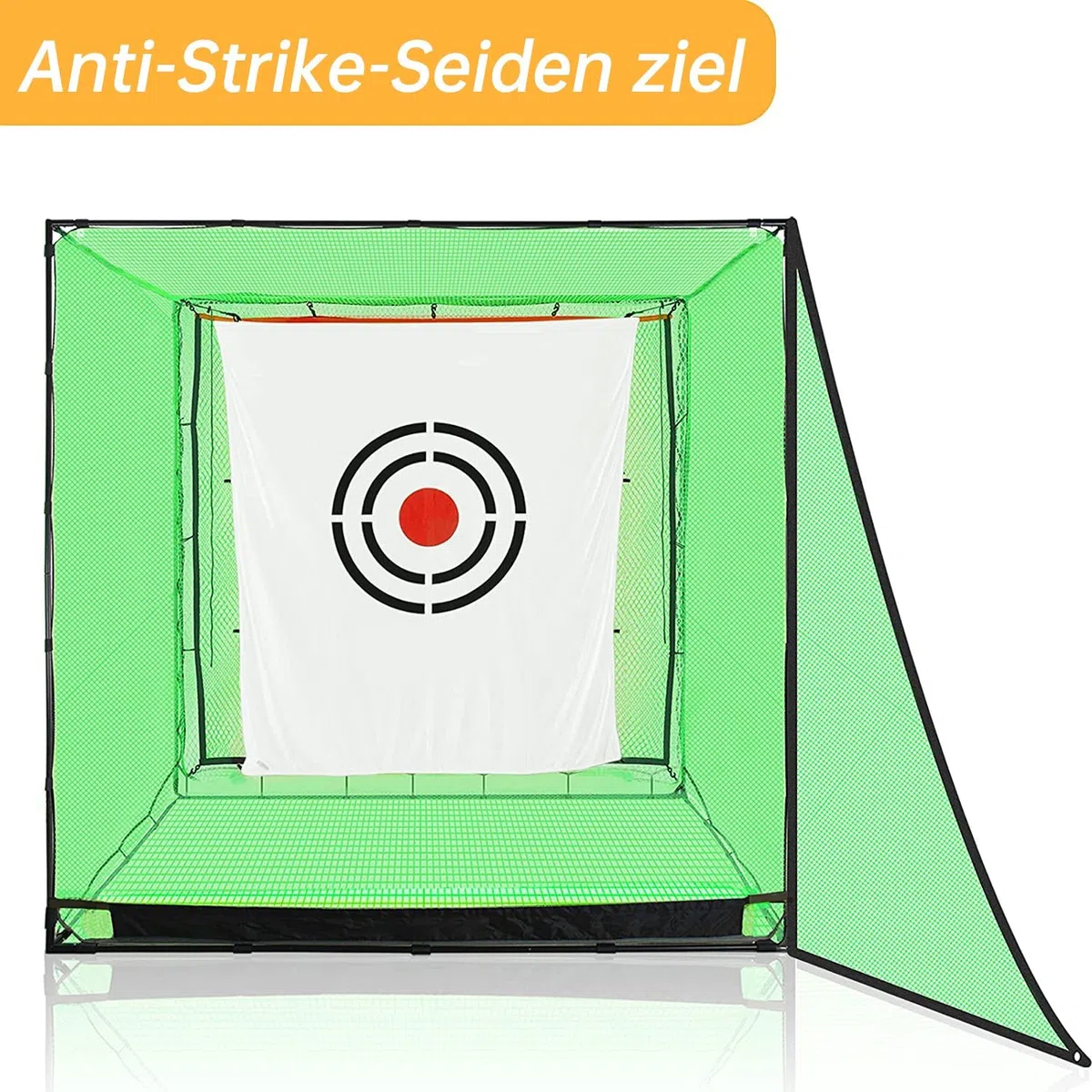Kapler Golf Übungsnetz 2,1 x 2,1 m: Stabiles Golfnetz mit Stahlrahmen für Garten & Indoor, Schlagnetz für Driving & Chipping Training