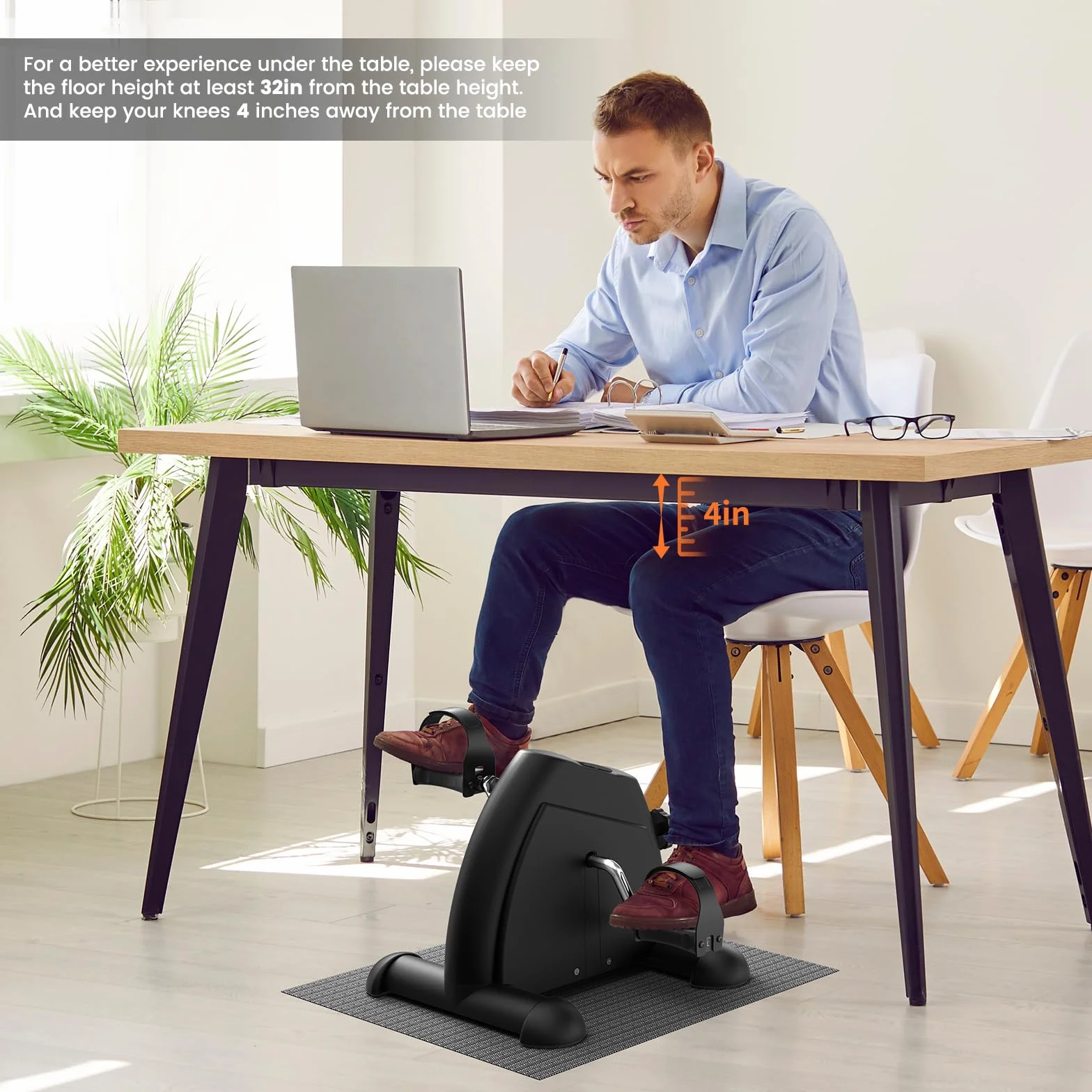 Sportneer Pedaltrainer für Senioren,Mini Heimtrainer mit LCD-Display, Fitnessgeräte für Zuhause – Tischfahrrad, Ergometer Senioren, Arm- und Beintrainer für Senioren mit Anti-Rutsch-Matte