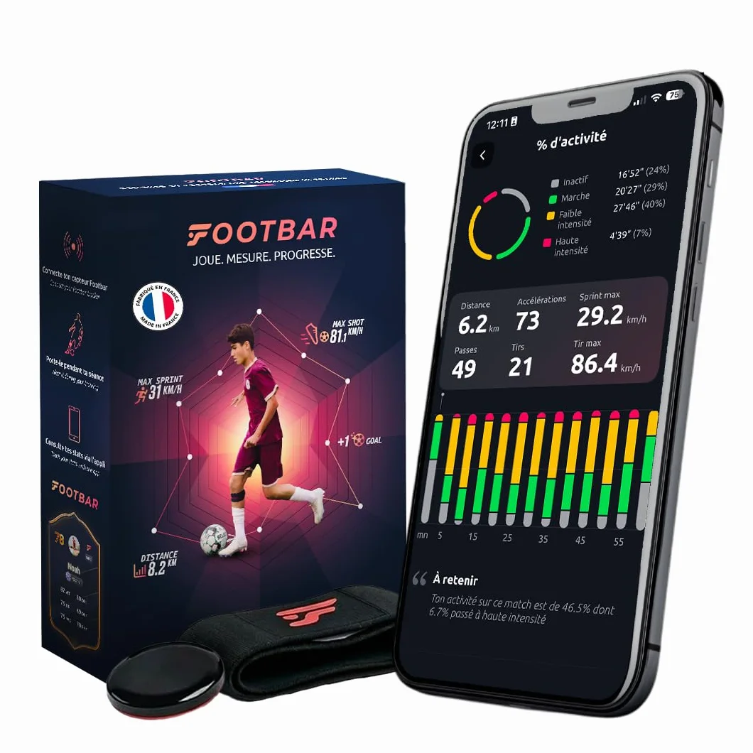 Footbar Meteor Aktivitätstracker für Fußball, Tracking und Bewertung der Fußballleistung und des Spielstils für iOS Android