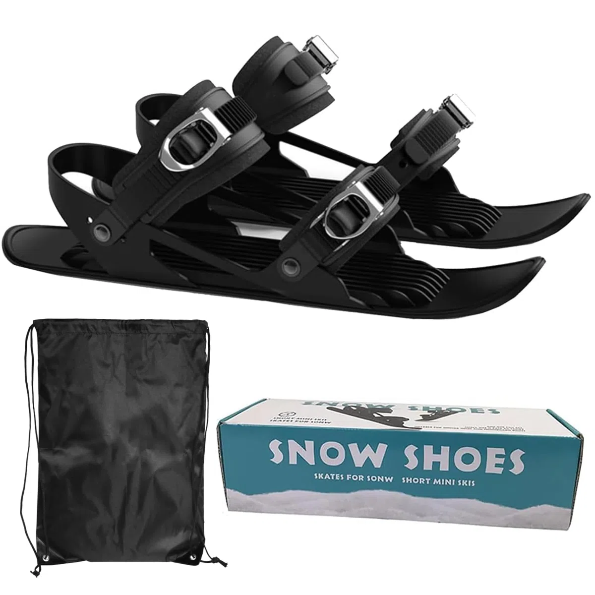 Mini Short Ski Skates for Snow，Mini Short Ski Skates for Snow Pro Version,Adjustable Short Mini Ski Skates,Short Snowskates Snowblades Skiboards for Winter Sport Skiing Equipment
