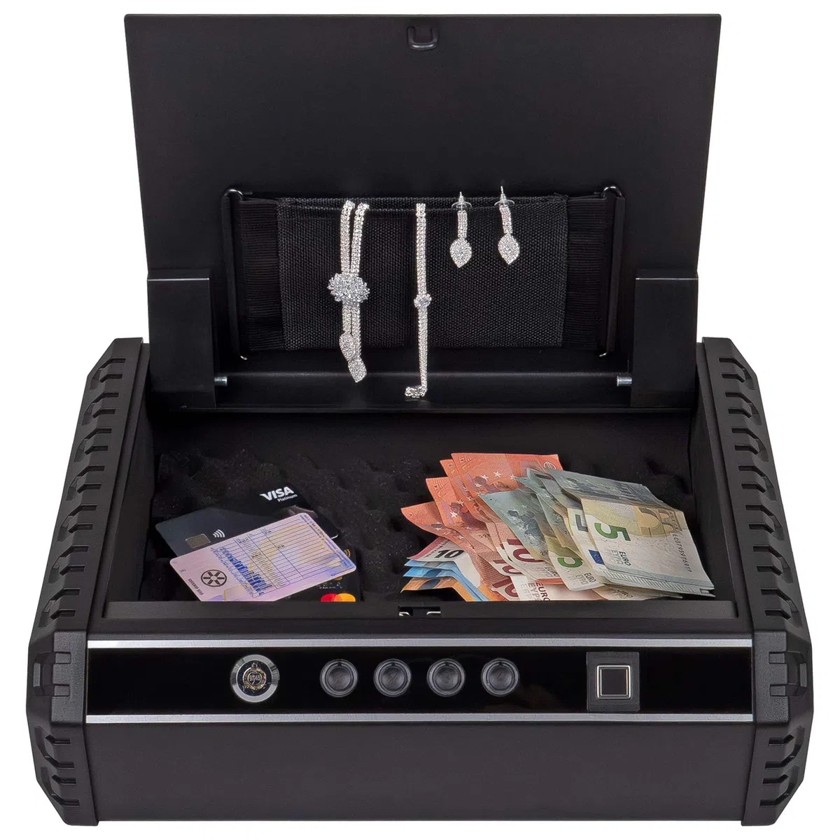 Rottner Pistolenkassette Schutzbox Kevin XL Fingerprintschloss