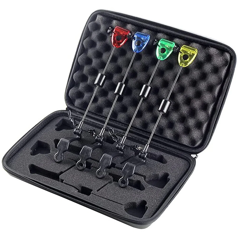 4Pcs Angeln Swinger Set Angeln Bissanzeiger LED Beleuchtete Swinger Karpfenangeln ZubehöR