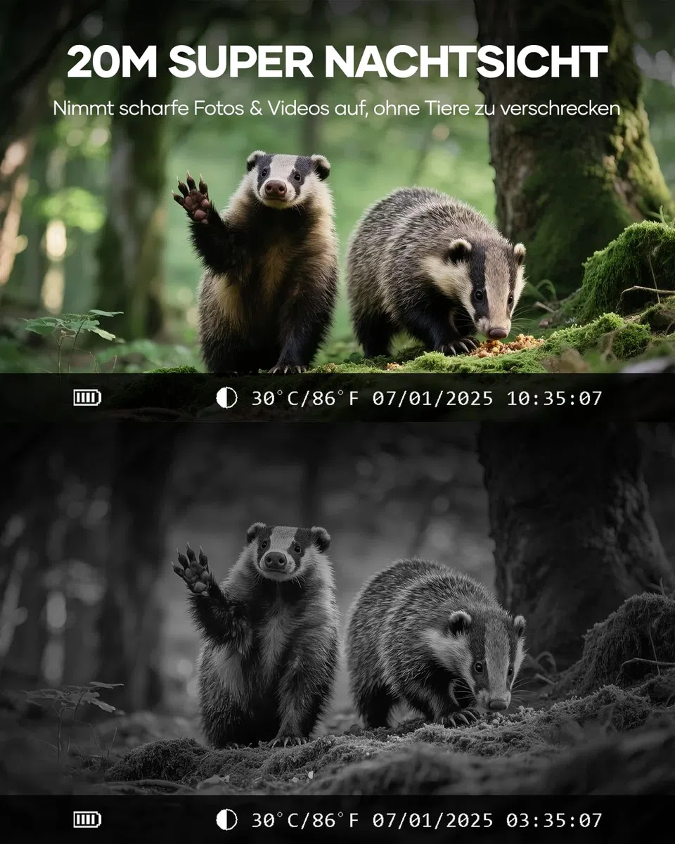 Assark Wildkamera mit Handyübertragungs-App,WLAN Solar Wildtierkamera mit Nachtsicht Bewegungsmelder,48MP 30fps Wiederaufladbare 2000mAh Lithium-Batterie, 0,2S Auslöser, IP66 Wasserdicht