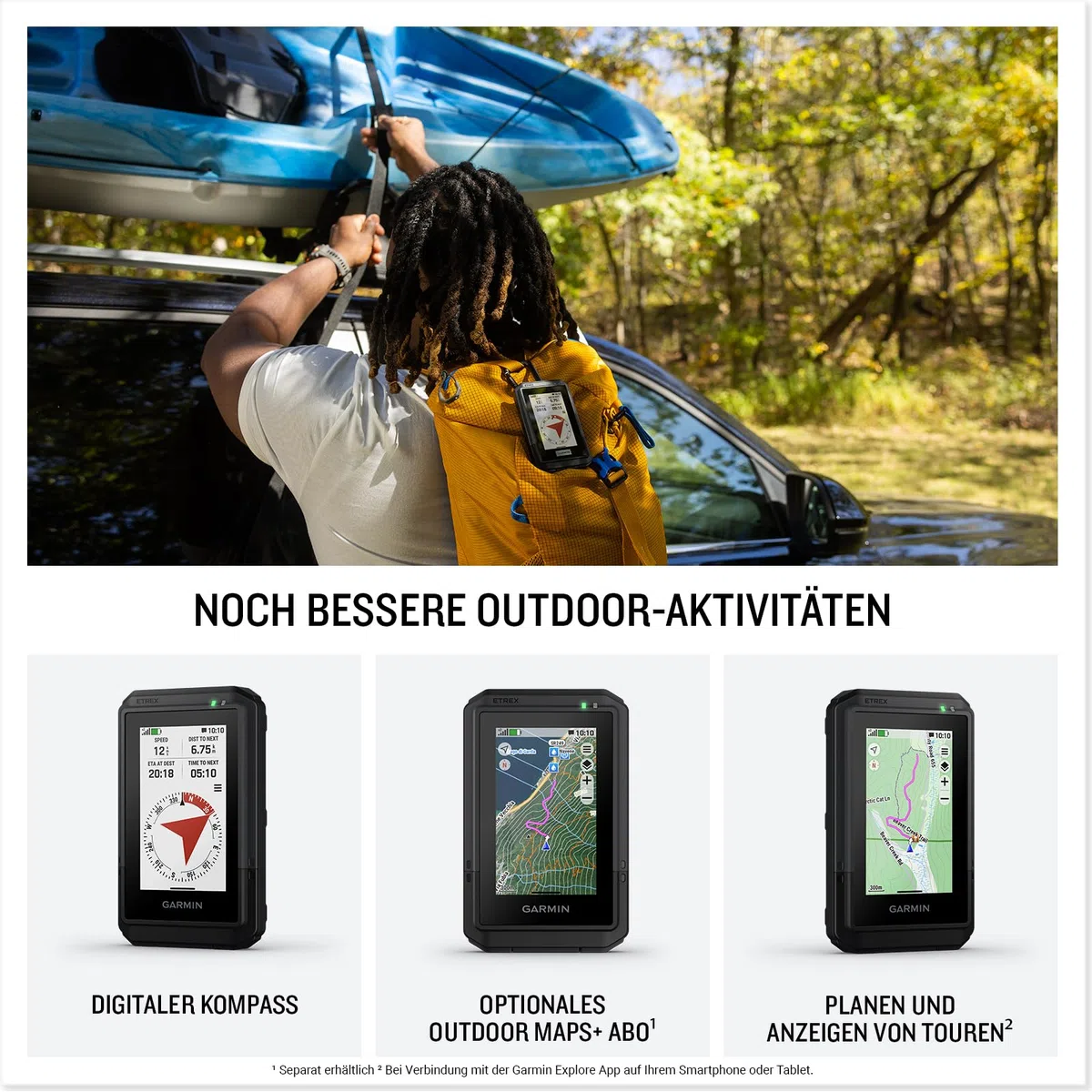 Garmin eTrex Touch - GPS-Handgerät mit 3"-Farb-Touchdisplay, bis zu 130 Stunden Akkulaufzeit, vorinstallierte TopoActive Karten für Europa, Streckenplanung, Satelliten und Multi-Frequenz Empfang