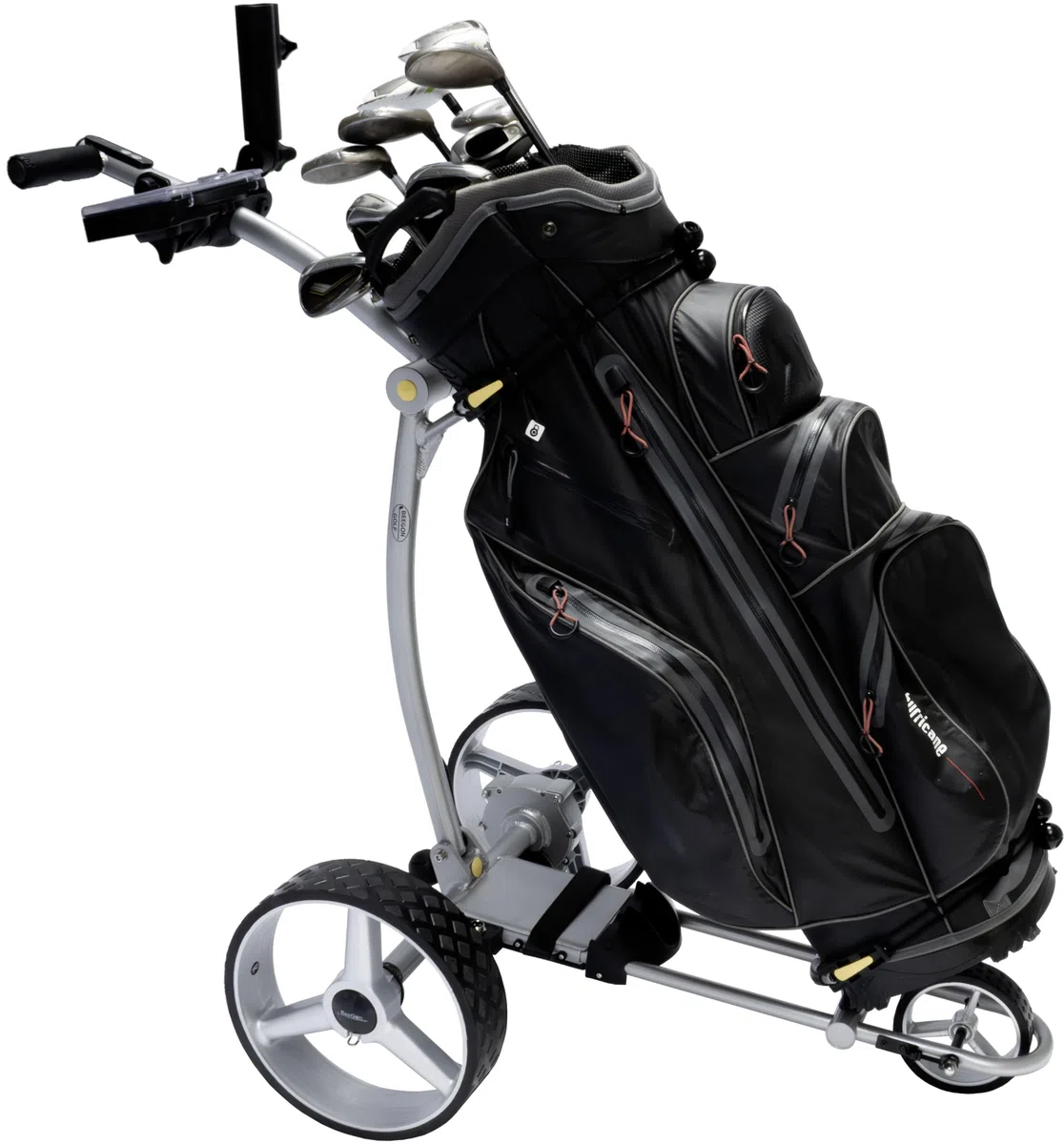 BeeGon Golf Elektro-Golftrolley GT-X300 Pro Silber mit 33Ah Blei-Akku inkl. Zubehör
