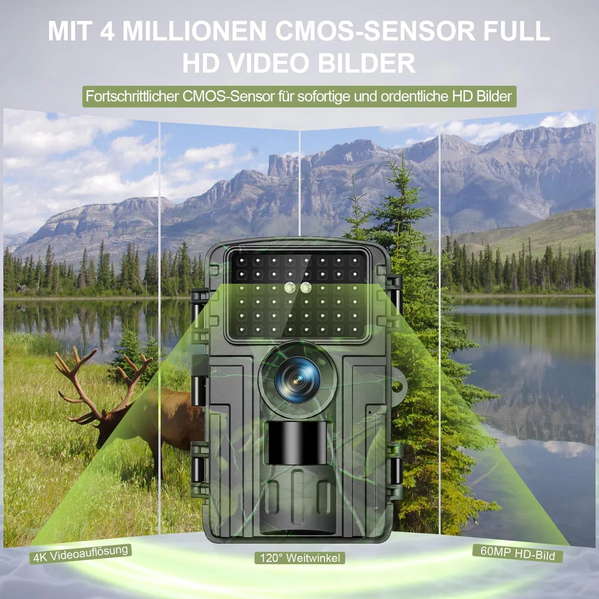 Lutranstra Wildkamera 4K 60MP WLAN mit Handyübertragung APP
