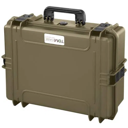 TOMcase wasserdichter Outdoor Case 56x43x22 cm mit Rasterschaumstoff/Würfelschaumstoff; IP67 Transportkoffer (Sahara)