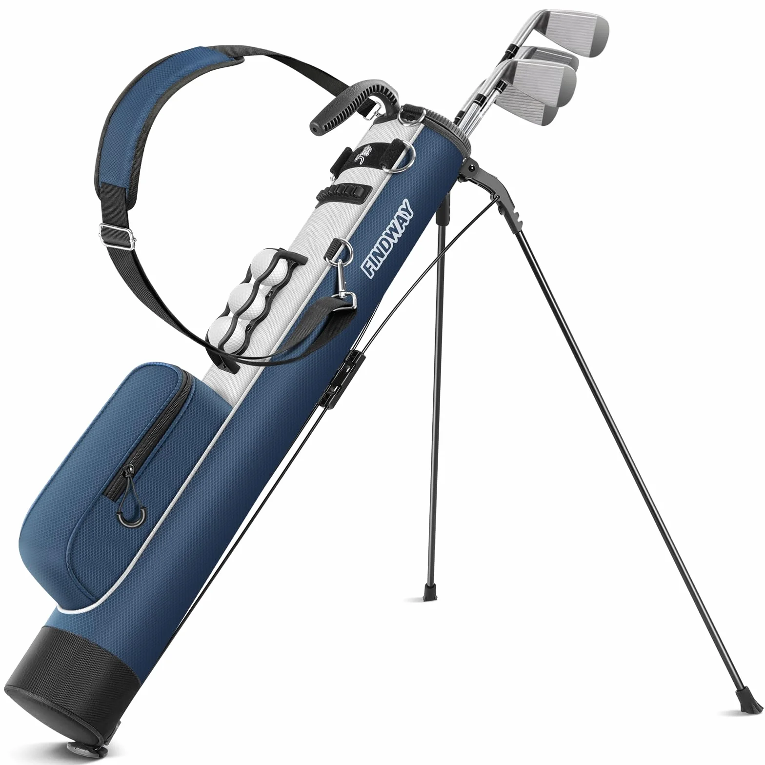 Findway Golf Bag, Golf Stand Tragetasche mit Riemen, Leichter Einfach zu tragen und haltbare Pitch n Putt Golftasche für die Driving Range, Par 3 und Executive Plätze, 80 cm Hoch