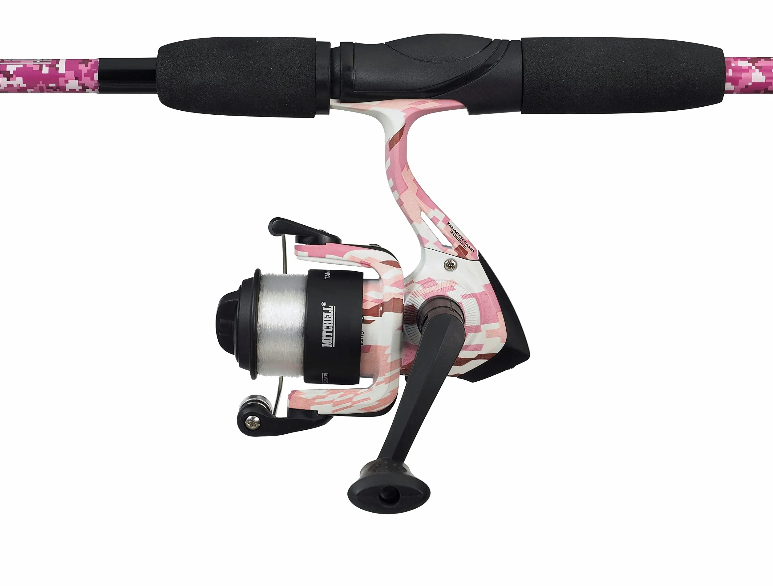 Mitchell Tanager Pink Camo II Spinnkombination | Leichte Spinnruten- & Rollen-Kombination für Frauen und Jugendangler | Süßwasser-Setup für Forelle, Barsch, Hecht | Mehrere Optionen verfügbar