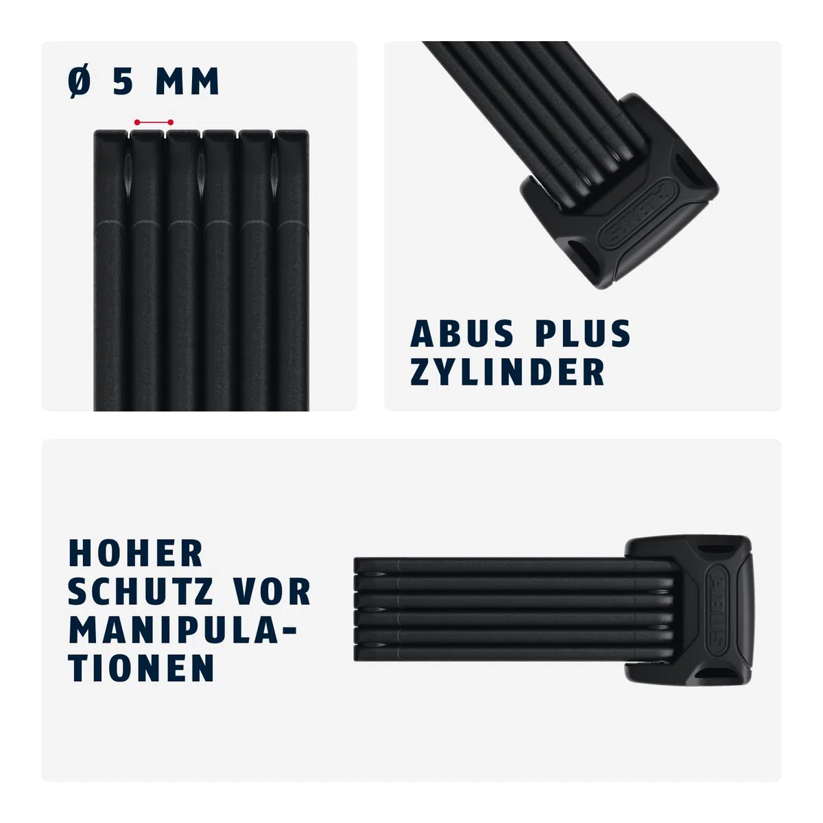ABUS Faltschloss Bordo 6000K mit SH-Schlosshalter - Fahrradschloss mit XPlus Zylinder für hohen Manipulationsschutz - ABUS-Sicherheitslevel 10