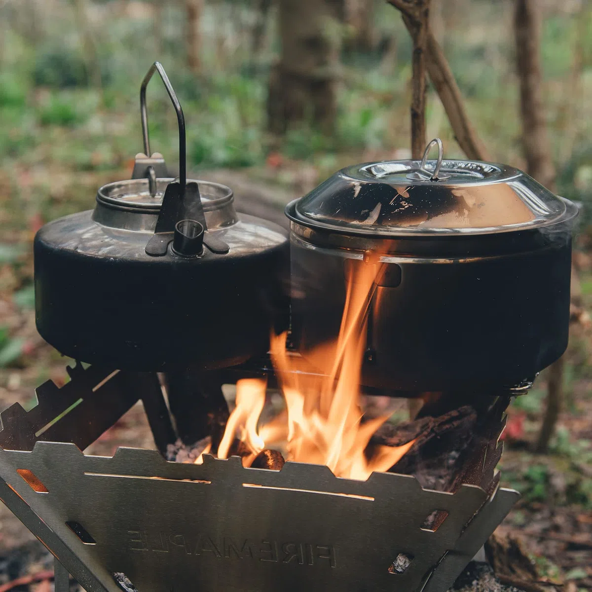 Fire-Maple Antarcti Edelstahl Camping Wasserkessel & Kochtopf Set 1,0 L – Outdoor Teekessel und Kochtopf für Herd und Lagerfeuer Tragbares Bushcraft Kochset für Camping, Angeln & Backpacking