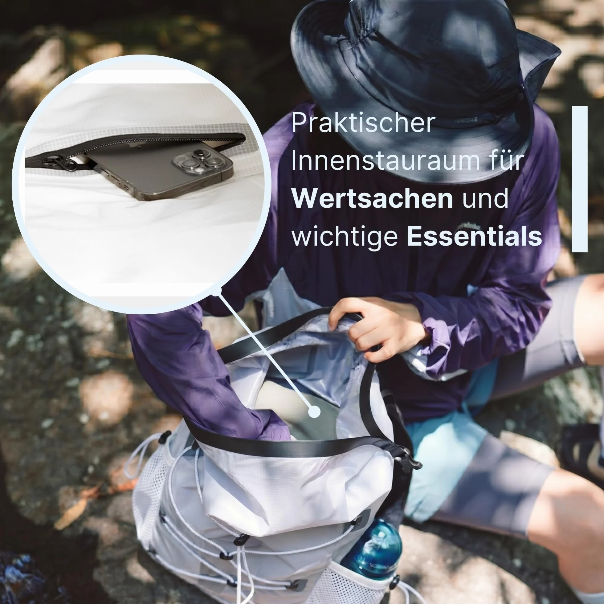 AlpPack 20L Ultraleichter Rucksack – Wasserdichter Rolltop Drybag für Wandern, Trekking, Reisen, Stadt & Outdoor, Innovatives High-Tech-Material
