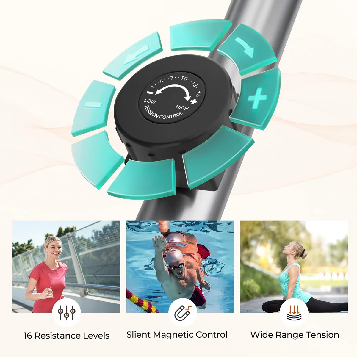 Dripex Crosstrainer, Ellipsentrainer für Zuhause mit 16 Widerstandsstufen, leiser und sanfter magnetischer Crosstrainer mit 6 kg Schwungrad, LCD-Monitor und Pulsmessung
