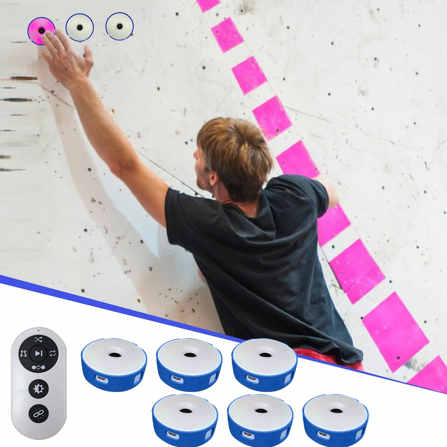 Reaktions-Trainingslichter, 6-teiliges 4-Modus-Sport-Agilitätslicht-Trainingsset mit USB-Ladekabel, Sport-Reaktions-Trainingslichter, Geschwindigkeit für Athleten, Trainer, Fitnesstrainer