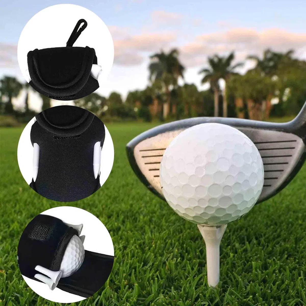 ZAHD golfballhalter gebrauchsstoff Taille Beutel Golftasche mit Hängendem Clip Tragbar Golf Hüfttasche Kleine Ball Tasche Golftasche mit Hängendem Clip für Golftraining Freizeitsport