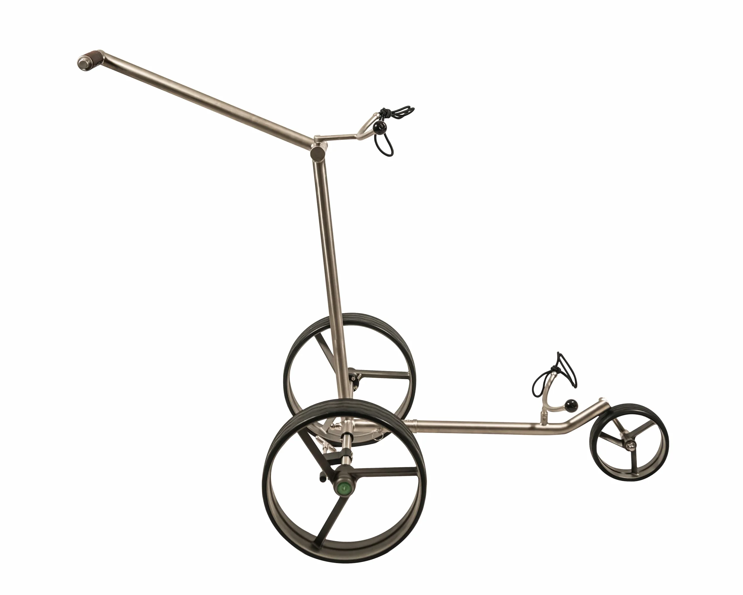 Edelstahl 3 Rad Golftrolley klappbar Fasan matt