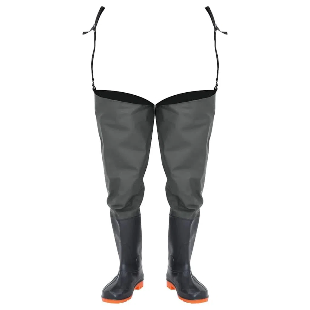vidaXL Watstiefel, Hüftstiefel für Angler Landwirte, Anglerstiefel Wasserfest Verstellbar, Fischerstiefel Wathose, Dunkelgrün Gr. 42