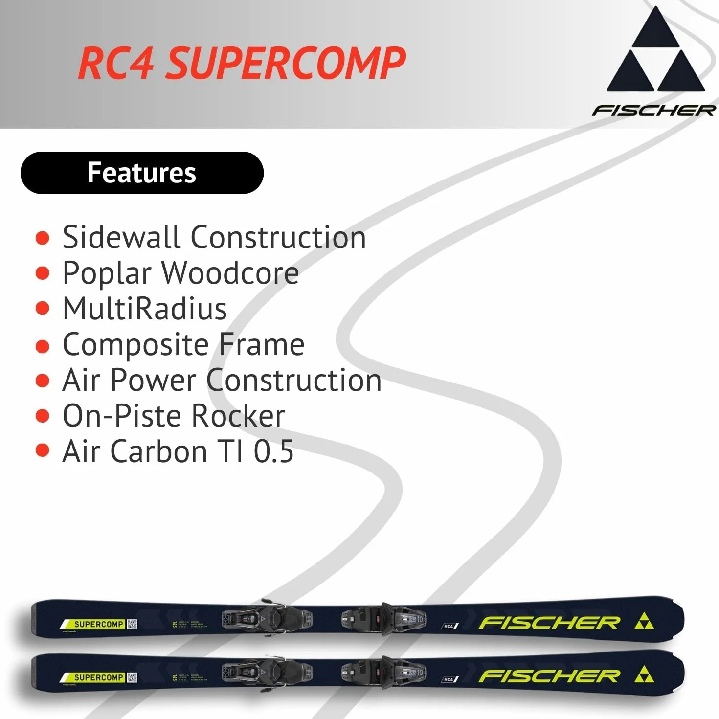 Ski Alpinski Pistenski - Fischer RC4 Supercomp - On Piste Rocker - inkl. Bindung RS10 GW SLR Z3-10 - für fortgeschrittene und Gute Fahrer - Carvingski für präparierte Piste