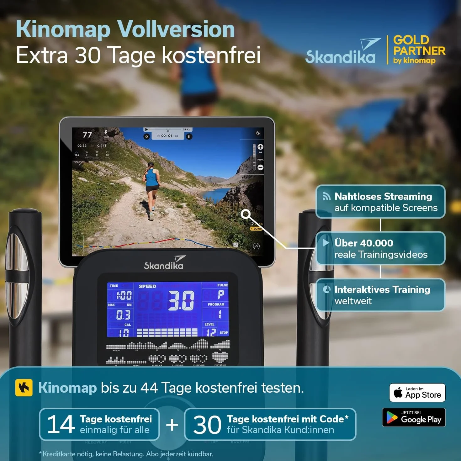 Skandika Crosstrainer Carbon P18 | Ellipsentrainer für Zuhause, 32 Widerstandsstufen, 13 Programme, LCD Display, App kompatibel, bis 135 kg | Heimtrainer, Hometrainer, Fitness, Ausdauertraining