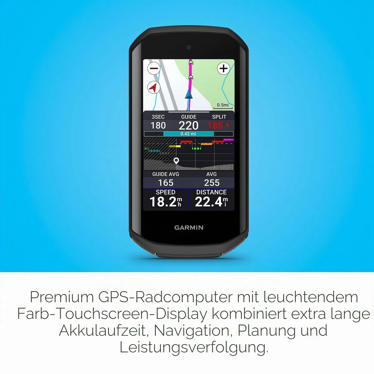 Garmin Edge 1050®, Premium-Fahrradcomputer, lebendiges Farb-Touchscreen-Display, eingebauter Lautsprecher, erweiterte Trainings- und Gruppenfahrten, Straßengefahrenwarnungen