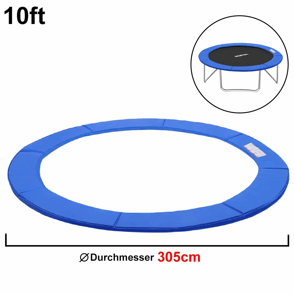 UISEBRT Trampolin Randabdeckung Ø 244cm 305cm 366cm Federabdeckung UV-beständig Reißfest Randschutz Trampolinzubehör Sicherheitsmatte Blau