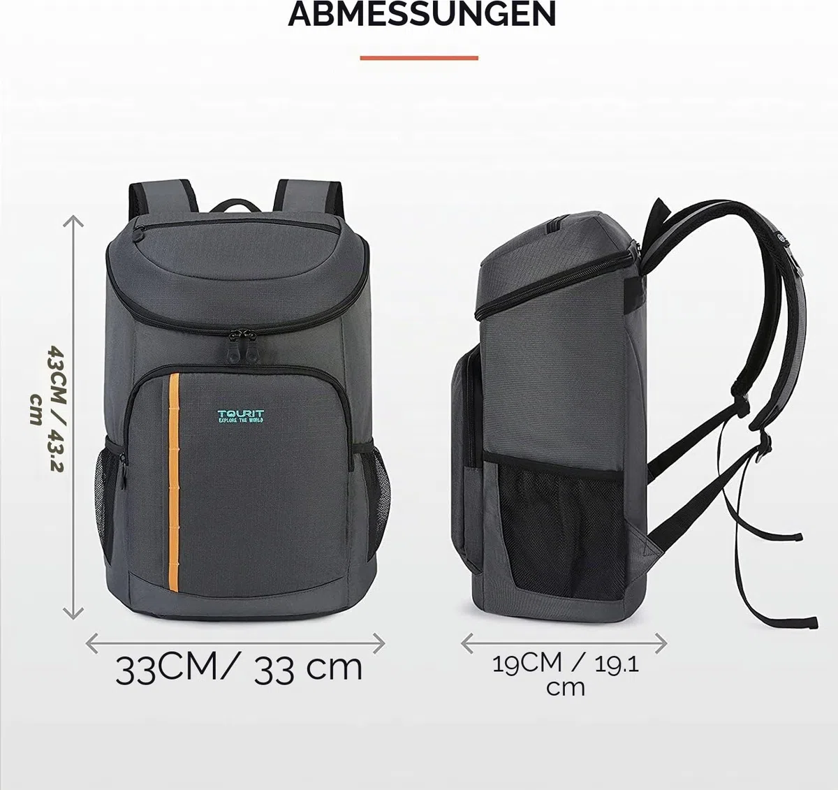 TOURIT Kühler Rucksack 28L mit Flaschenöffner