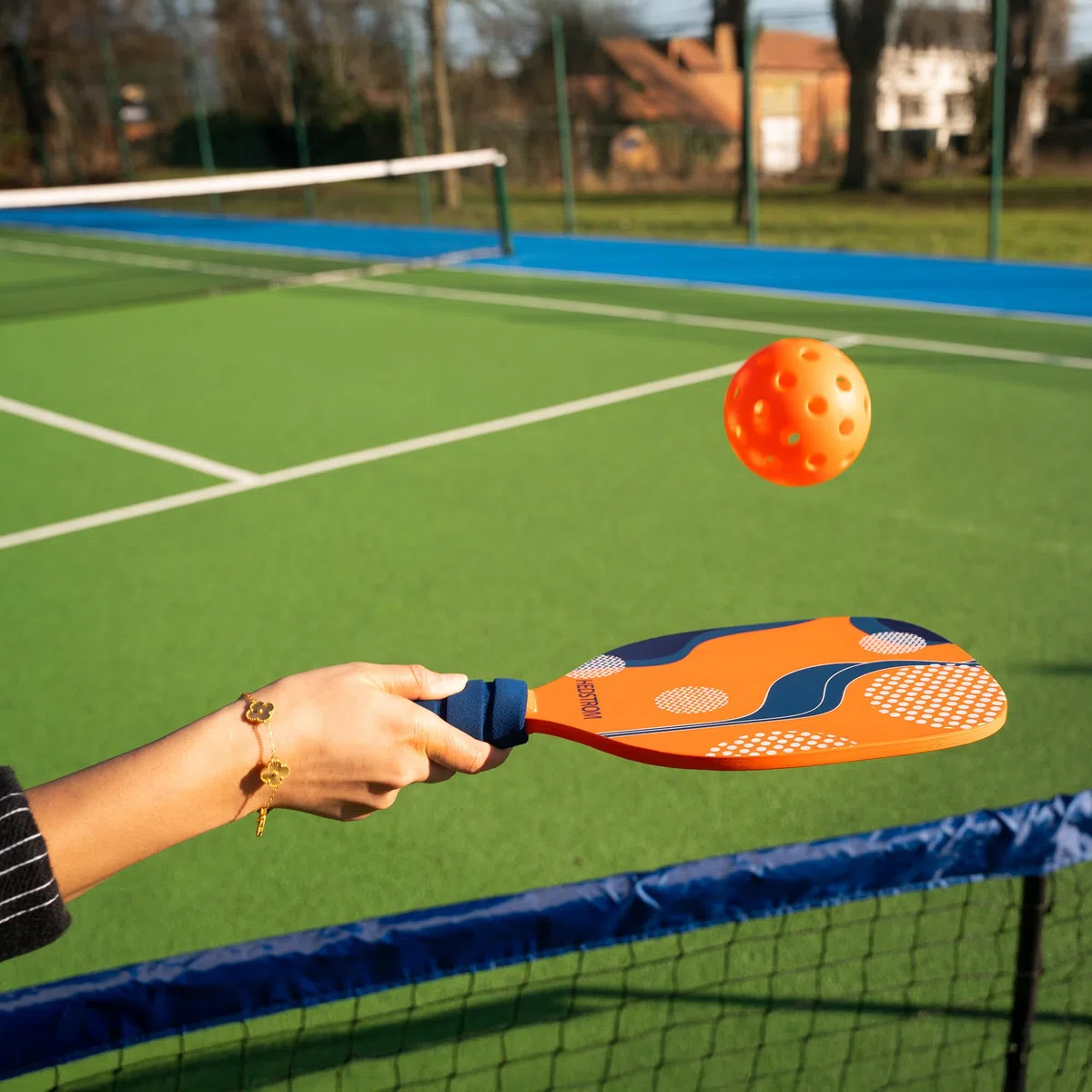Hedstrom My First Pickleball-Paddel, komplettes Starter-Set, 2 Holzschläger, 2 Bälle und Netz, Kinder-Outdoor-Gartenspiele, ab 5 Jahren