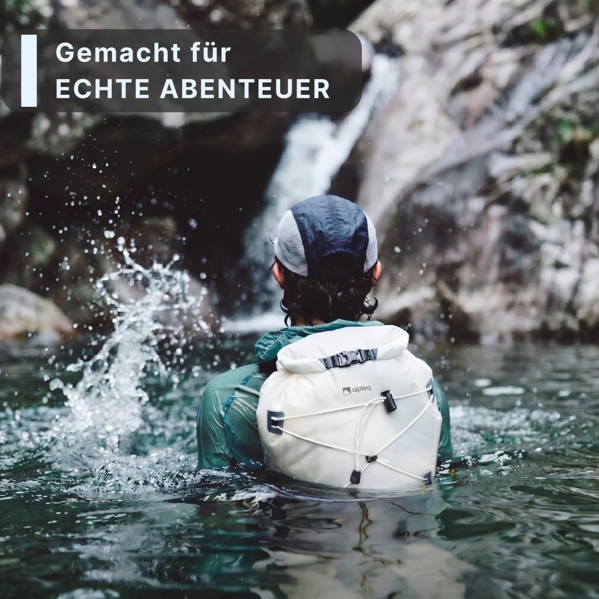 AlpPack 20L Ultraleichter Rucksack – Wasserdichter Rolltop Drybag für Wandern, Trekking, Reisen, Stadt & Outdoor, Innovatives High-Tech-Material