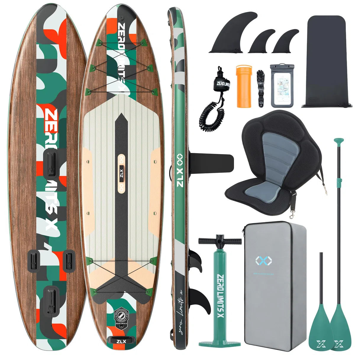 ZLX Stand Up Paddling Board 320x84cm,SUP Board Set,Stand Up Paddle mit Einzigartige Mittelfinne,Rutschfester Deckpad,Standup Paddle Board 200kg Tragkraft,für Erwachsene,Anfänger,alle Könnensstufen