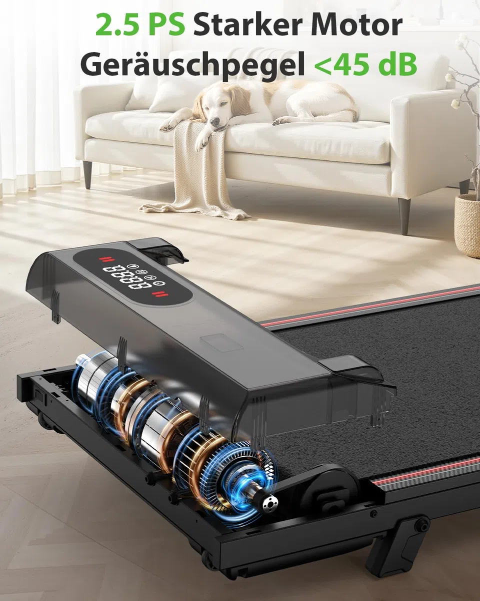HomeFitnessCode Laufband mit Neigung für Zuhause - Walking Pad Laufpad mit Steigung Walkpad Untertisch Elektrisch 1-8 KMH Mini Walking Klein Band Gehband