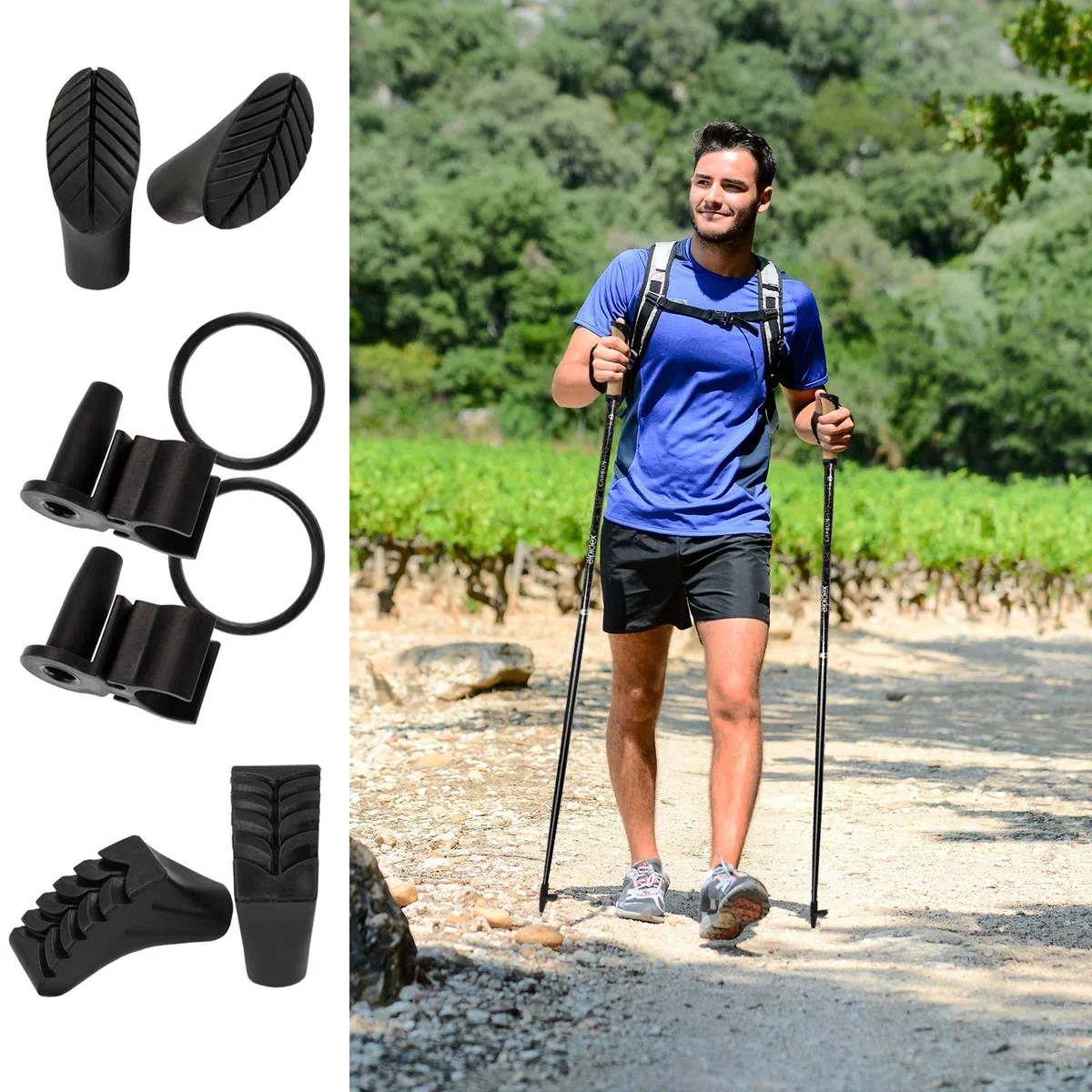 ALPIDEX Superleichter Carbon Nordic Walking Stock - sehr leichte Walking Stöcke