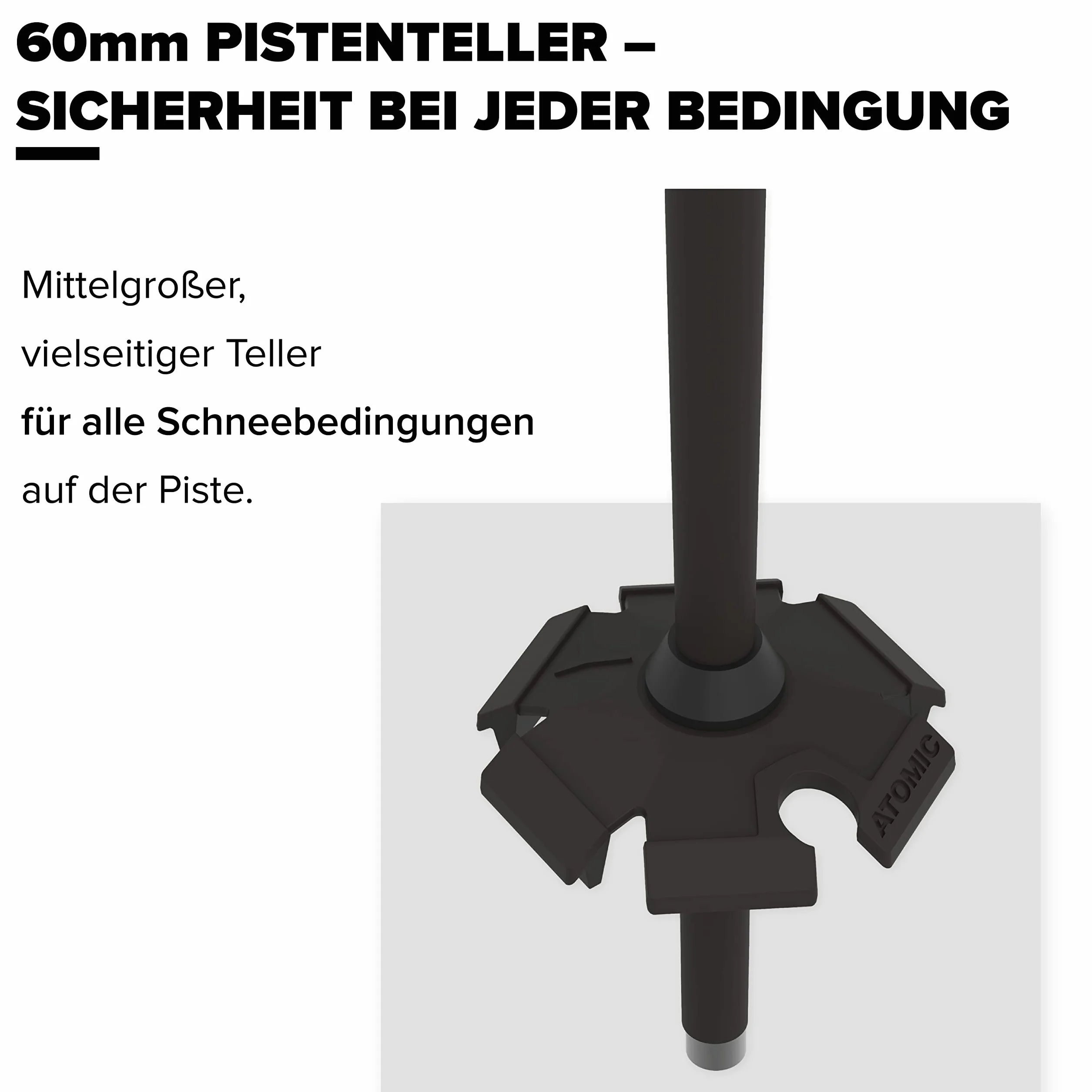 ATOMIC CLOUD Skistöcke - Hochwertiger Aluminium-Skistock - Ergonomischer Griff für mehr Grip - Stock mit 60 mm Pistenteller - Einsteiger-Stöcke