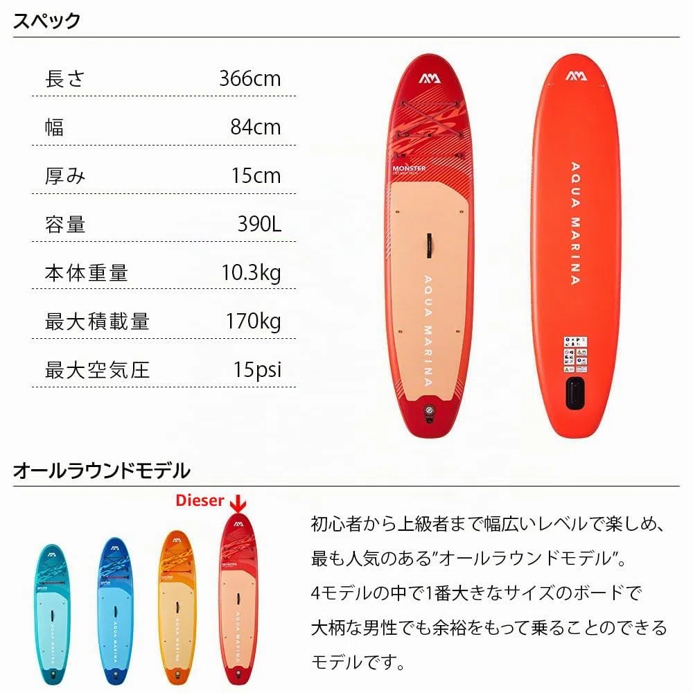 Aqua Marina rundum aufblasbares Stand-Up-Paddleboard-Paket