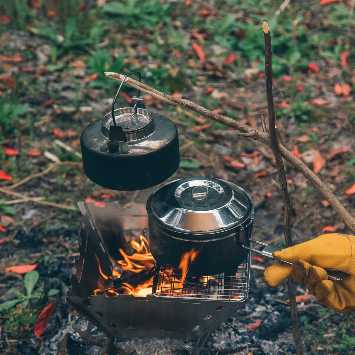 Fire-Maple Antarcti Edelstahl Camping Wasserkessel & Kochtopf Set 1,0 L – Outdoor Teekessel und Kochtopf für Herd und Lagerfeuer Tragbares Bushcraft Kochset für Camping, Angeln & Backpacking
