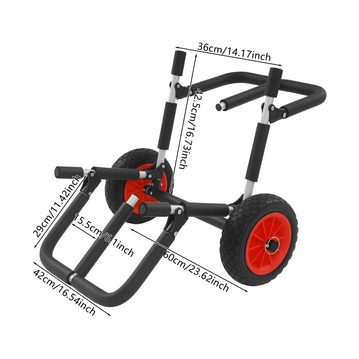 Kanuwagen Klappbar Kanu Wagen für 2 Kajaks Oder SUPs Bis 80KG Kajakwagen mit 2 Räder, Elastisches Band Sup Board Transportwagen Portable Bootswagen für Garage, Bootshaus