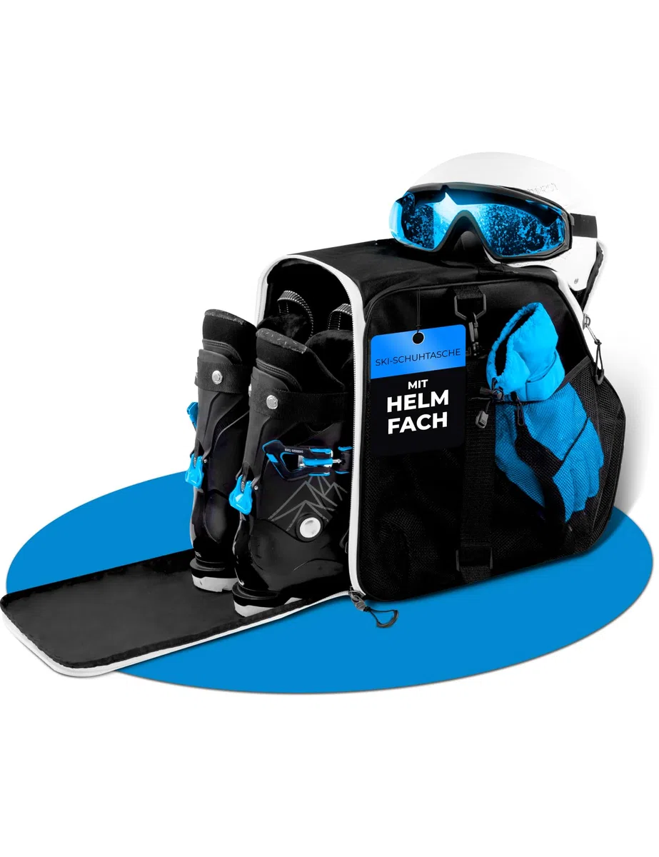 Skischuhtasche Kinder Skischuhtasche mit Helmfach [40 L] - Tasche für Skischuhe für Kinder mit extra Stauraum für Helm und Skizubehör - Modell ISCHGL