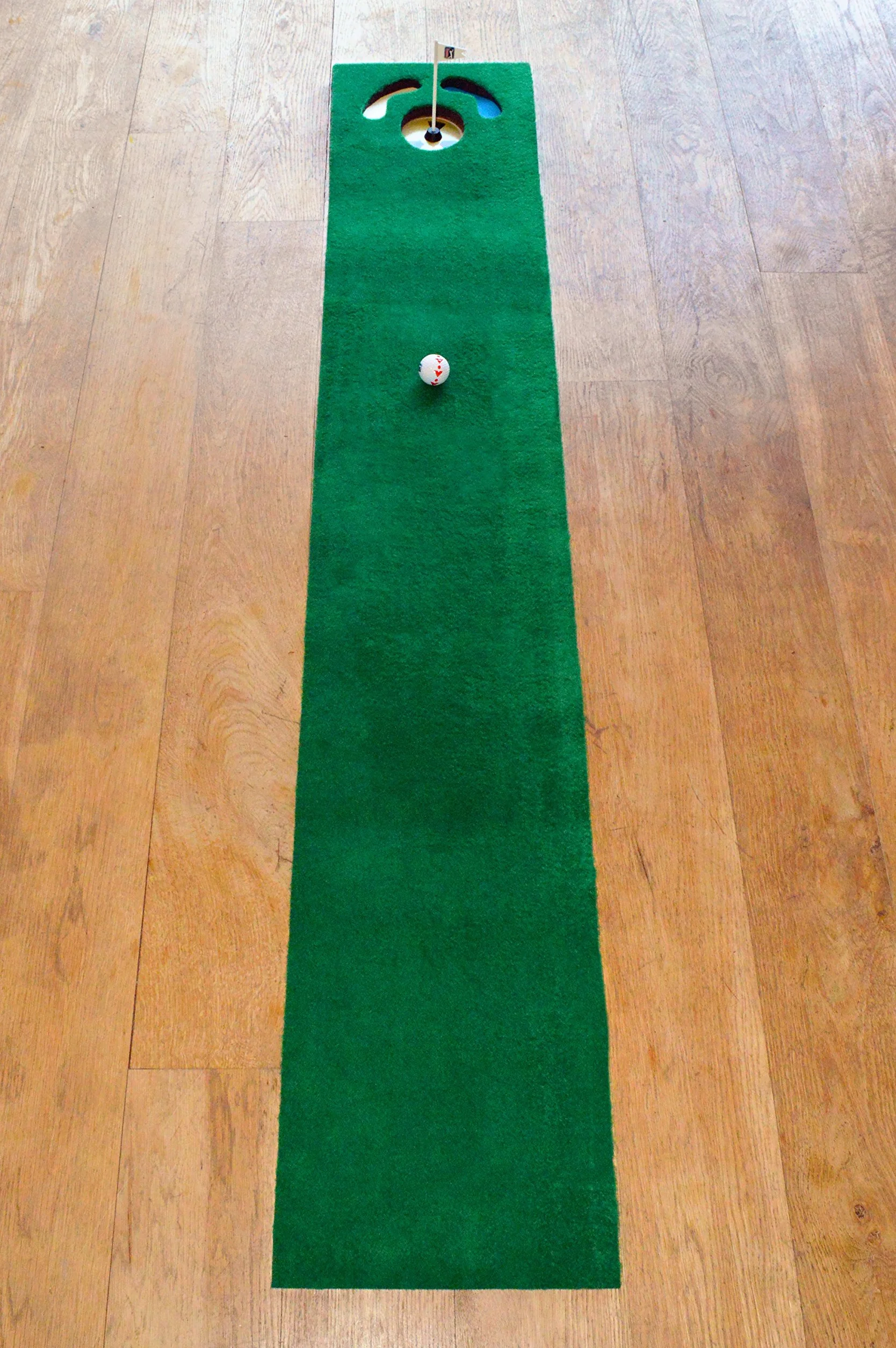 PGA Tour Unisex Ball, Ausrichtungswerkzeug und Trainingsdvd 1,8 m Puttingmatte mit Führungsball, Grün, UK