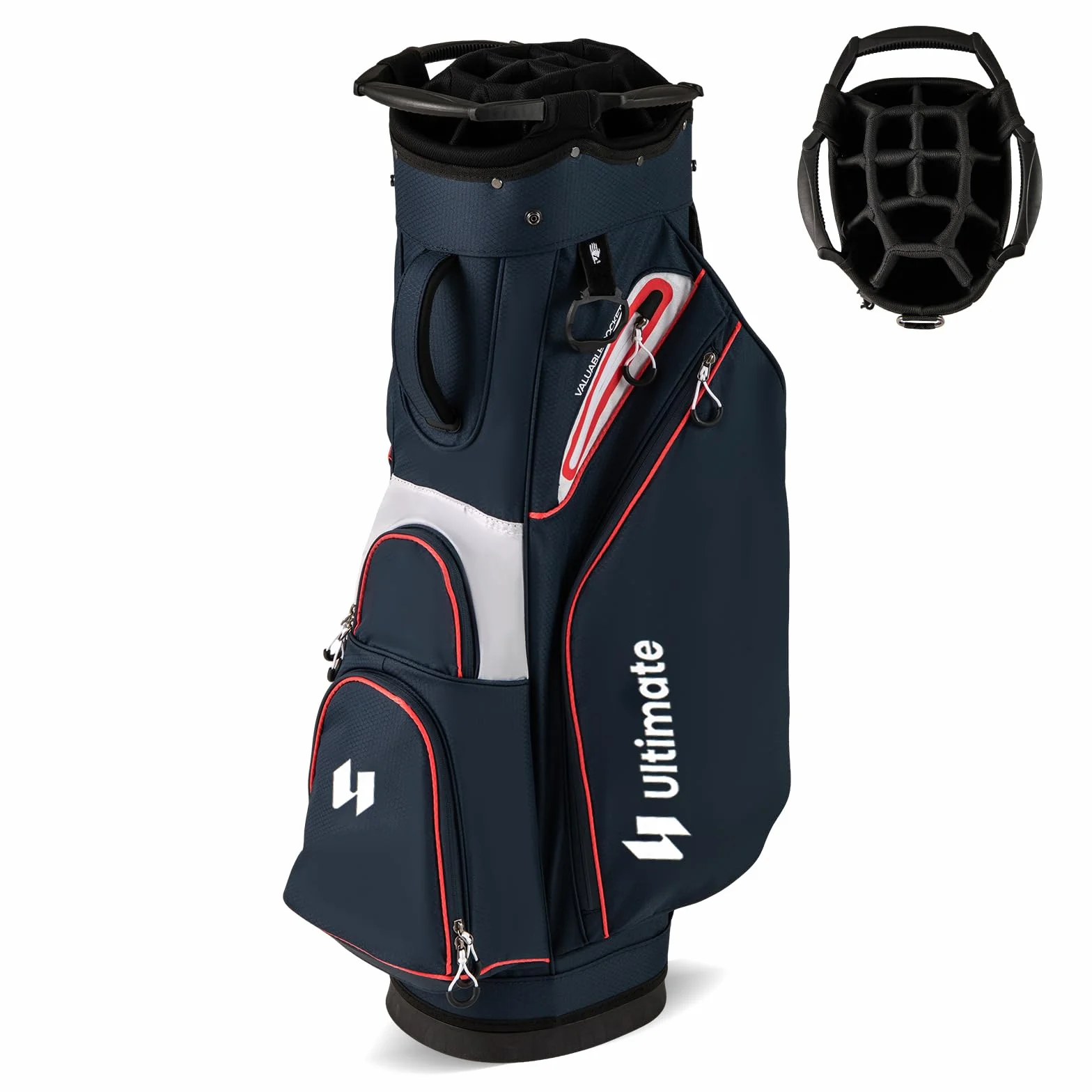 COSTWAY Golfbag, leichtes Golf Cart Bag mit 14 er Unterteilung & Tragegurt, Wasserabweisende Golftasche mit Regenhaube, Golfwagentasche tragbar für Herren & Damen