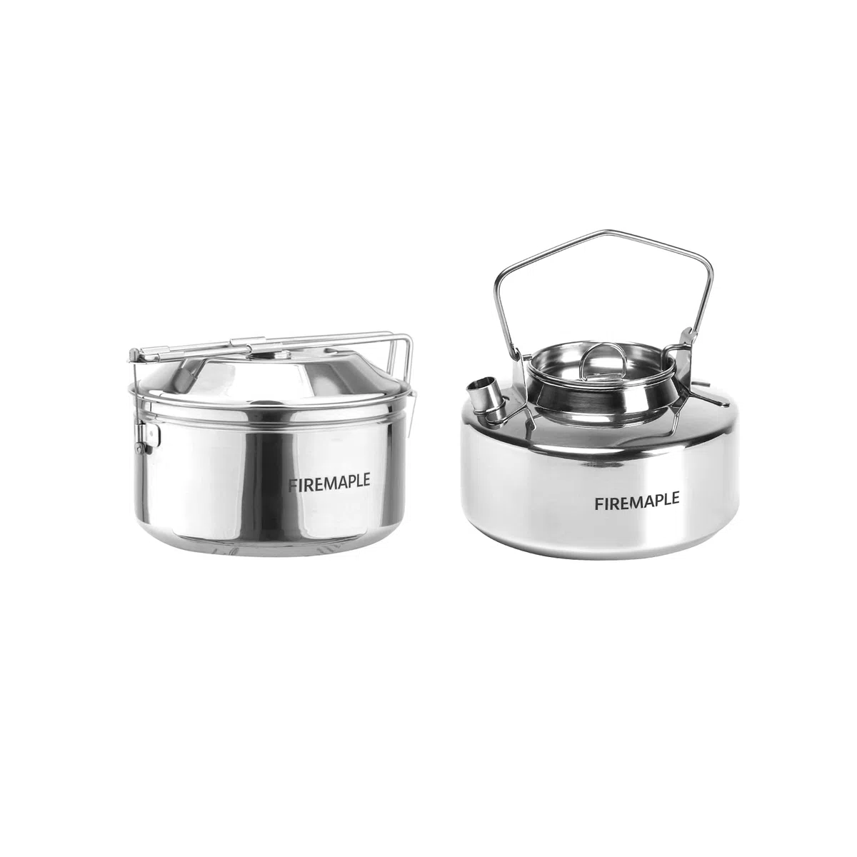 Fire-Maple Antarcti Edelstahl Camping Wasserkessel & Kochtopf Set 1,0 L – Outdoor Teekessel und Kochtopf für Herd und Lagerfeuer Tragbares Bushcraft Kochset für Camping, Angeln & Backpacking