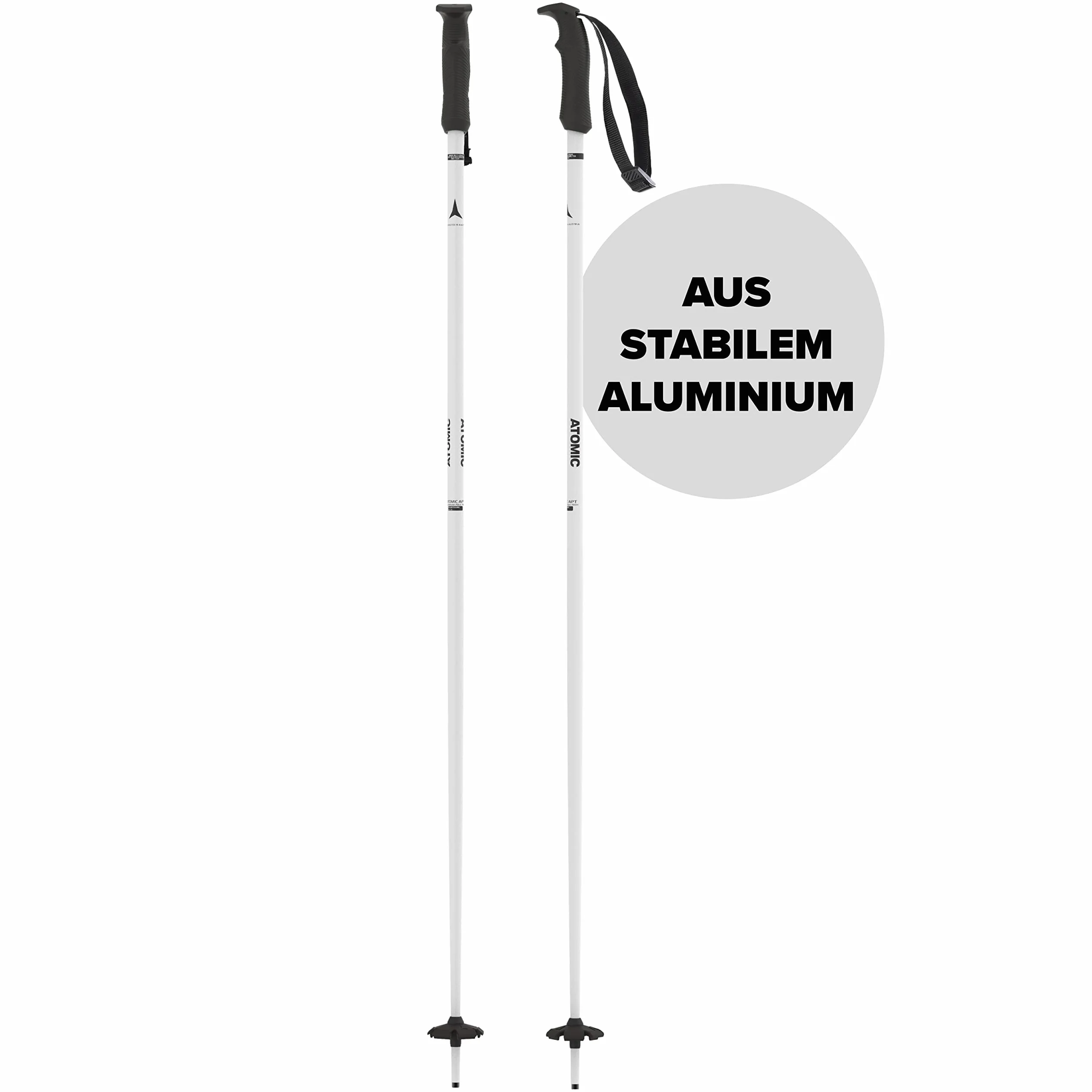 ATOMIC CLOUD Skistöcke - Hochwertiger Aluminium-Skistock - Ergonomischer Griff für mehr Grip - Stock mit 60 mm Pistenteller - Einsteiger-Stöcke