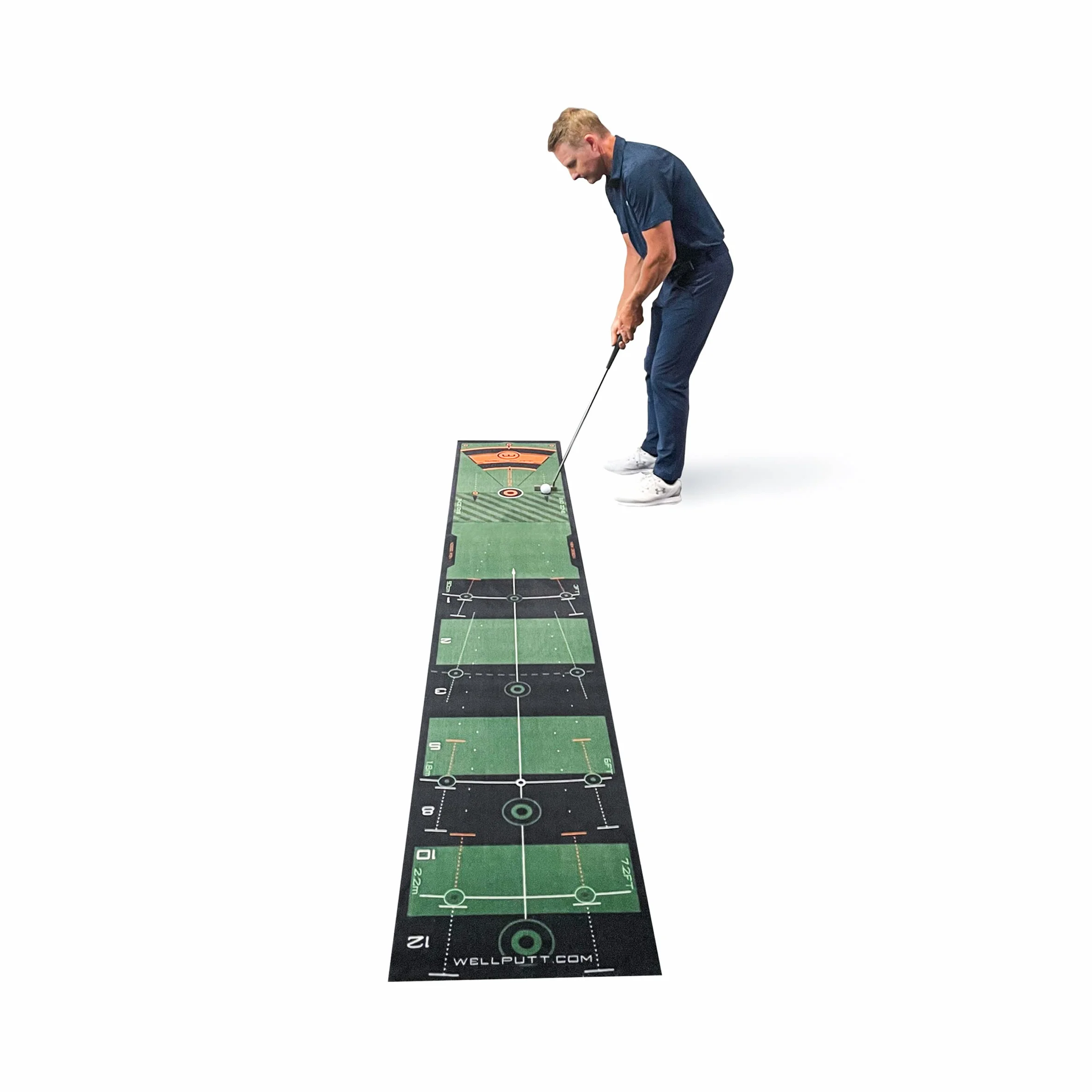 WELLPUTT - Puttingmatte Golftraining - 3m grün
