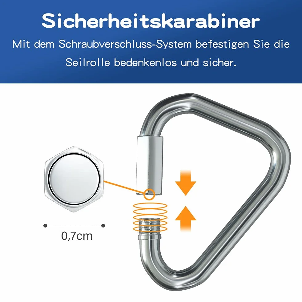 Slackline-Set mit Seilrolle + Baum Schutz, 15m Slackline, Pully-Zubehör für Hindernisparcours