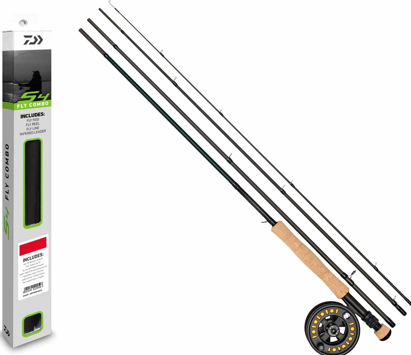 Daiwa S4 Fliegenfischen Combo – Angelrute / Rolle / Tube – geladen mit Schnur – alle Modelle