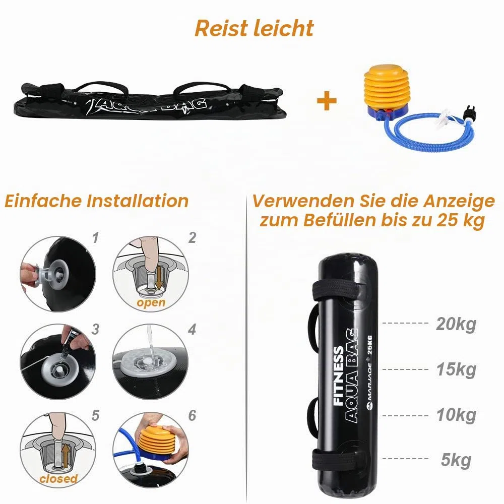 flintronic Aqua Bag, Adjustable Water Bag, Training Power Bag mit Wassergewicht, Bulgarian Bag Multistation Set Krafttraining für Weightlifting, Heimtraining,Tragbares Fitnessgerät