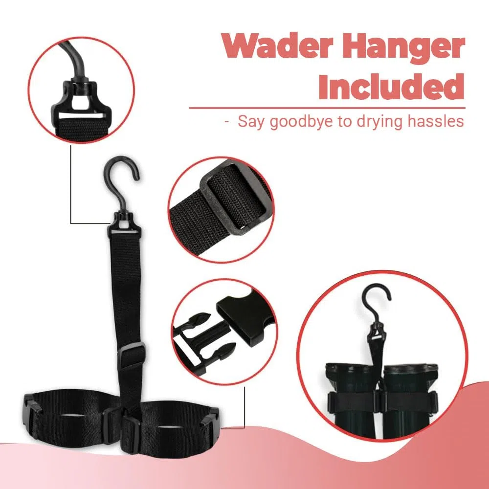 DaddyGoFish Wathose Für Kinder Und Erwachsene, Wathose Zum Angeln Und Jagen Mit Einer Tasche Und Einem Wathose-Aufhänger