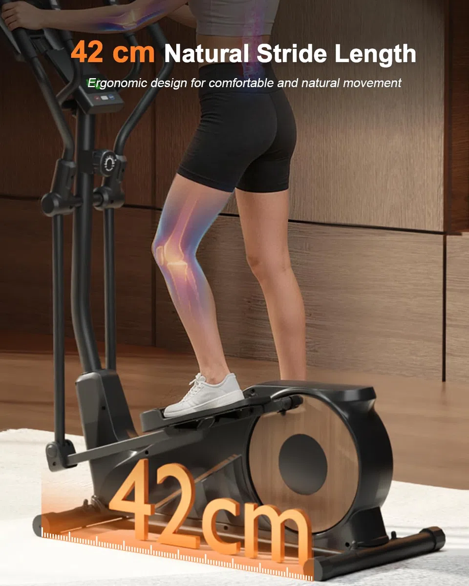 Crosstrainer für Zuhause, Aeriflo M100 8kg Schwungmasse Ellipsentrainer mit Kinomap App, 42cm Schrittlänge & Pulsmesser, Leises Magnetbremssystem, 80% Vormontiert, bis 150kg Belastbarkeit