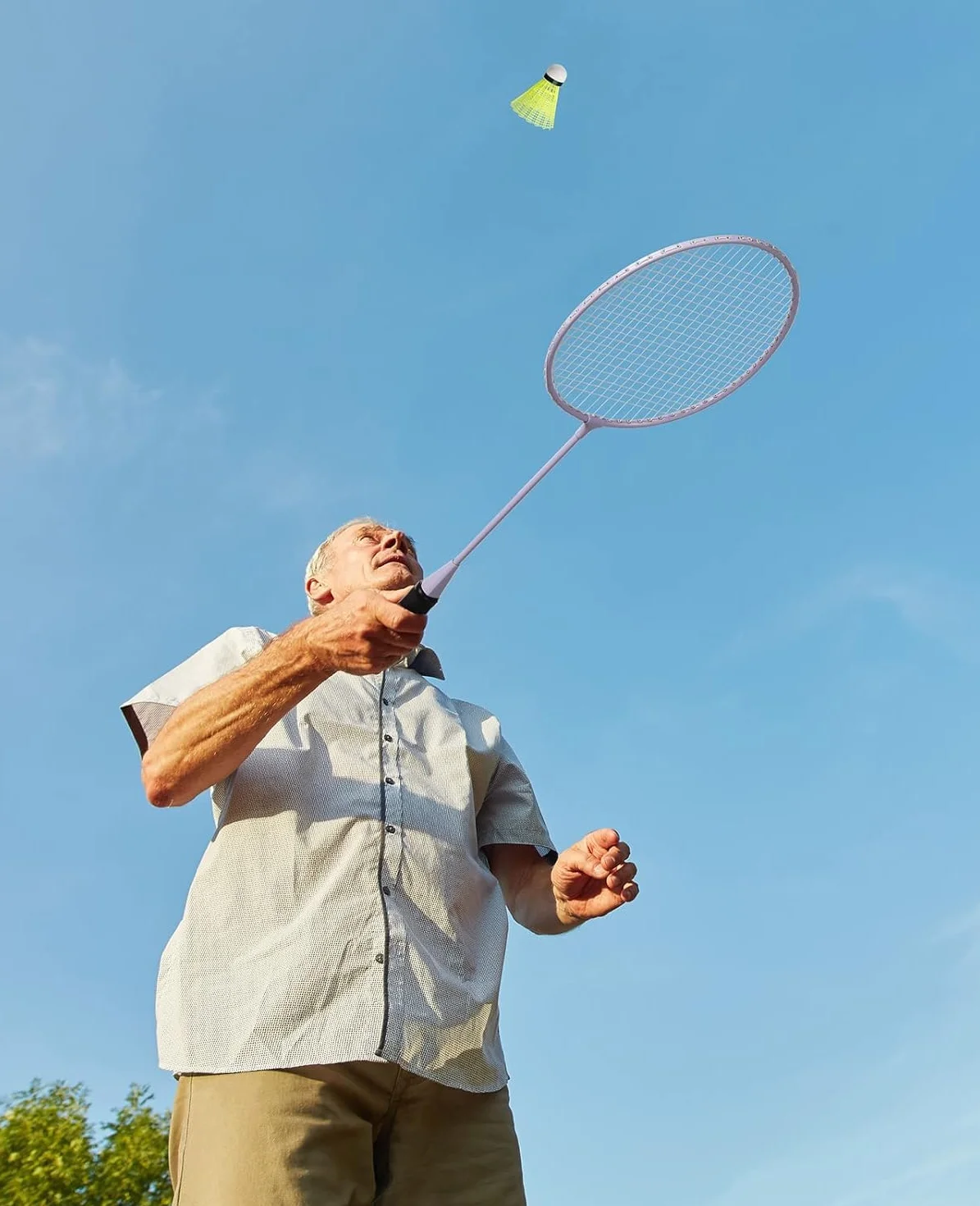 AboveGenius Badmintonschläger 4er Set für Outdoor Hinterhofspiele, darunter 4 Schläger, 6 Nylon Badminton-Federbälle, leichte Badmintonschläger für Anfänger