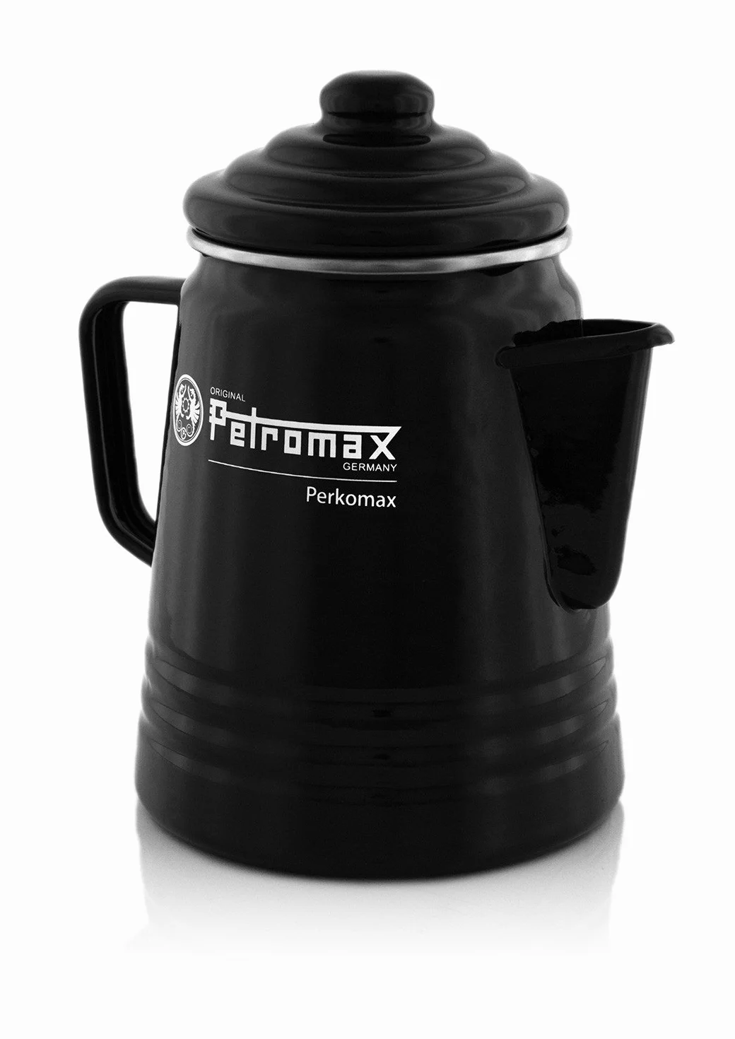 Petromax Perkomax Perkolator, Kaffee & Teekanne, emailliert, 9 Tassen, für Camping & Herd - 1,5 Liter schwarz