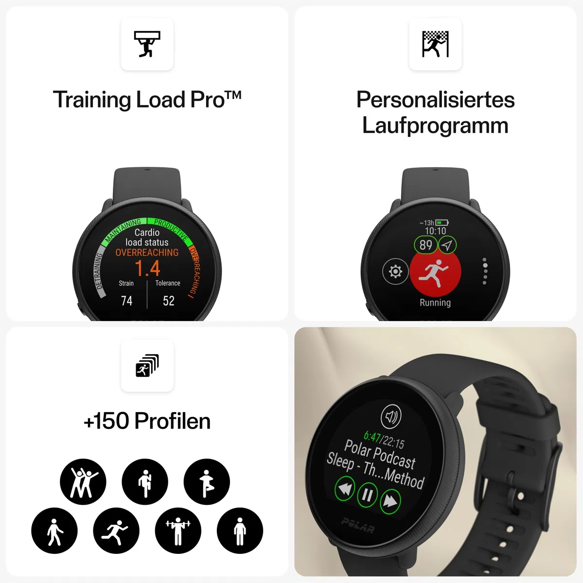 Polar Ignite 2 - GPS Fitness-Smartwatch - Pulsmessung am Handgelenk - Personalisierte Trainingsanleitungen, Erholungs- und Schlaftracking - Wetter, Smartwatch-Funktionen