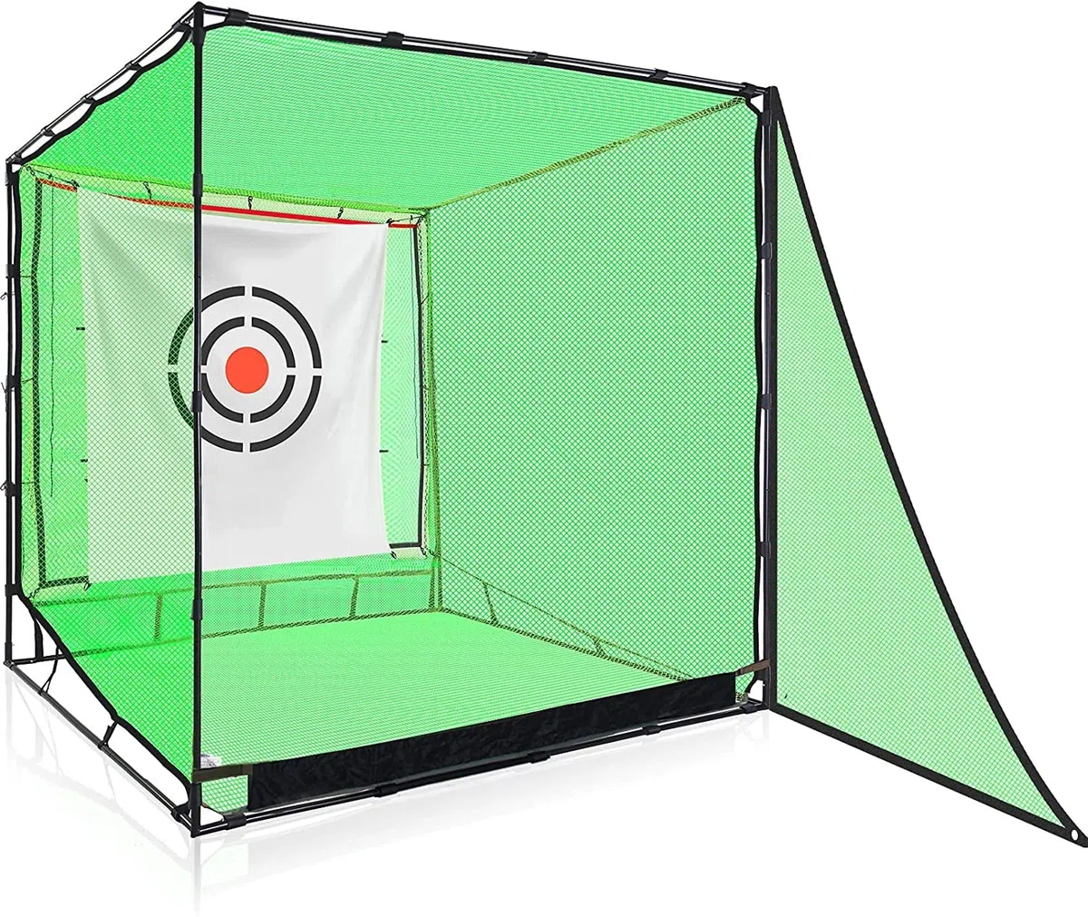 Kapler Golf Übungsnetz 2,1 x 2,1 m: Stabiles Golfnetz mit Stahlrahmen für Garten & Indoor, Schlagnetz für Driving & Chipping Training